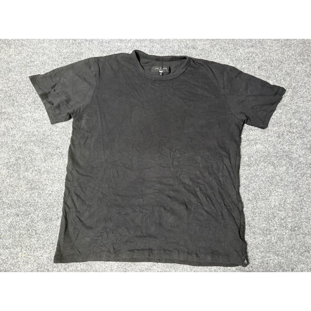 Rag & Bone Shirt Mens M Black Short Sleeve Crew Neck Jersey Logo Tee Basic